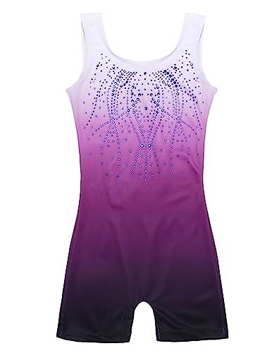 Arshiner Leotards for Girls Gymnastics with Shorts Color Gradient