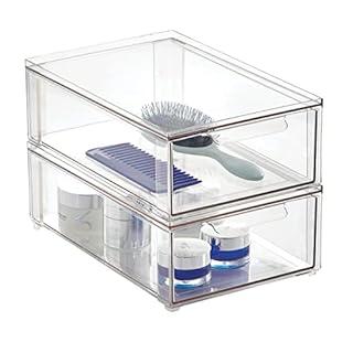  mDesign Bathroom Plastic Stackable Storage Display