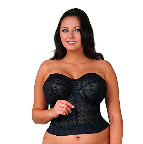 Goddess Women's Lace Bustier Bra, Black, 38FF