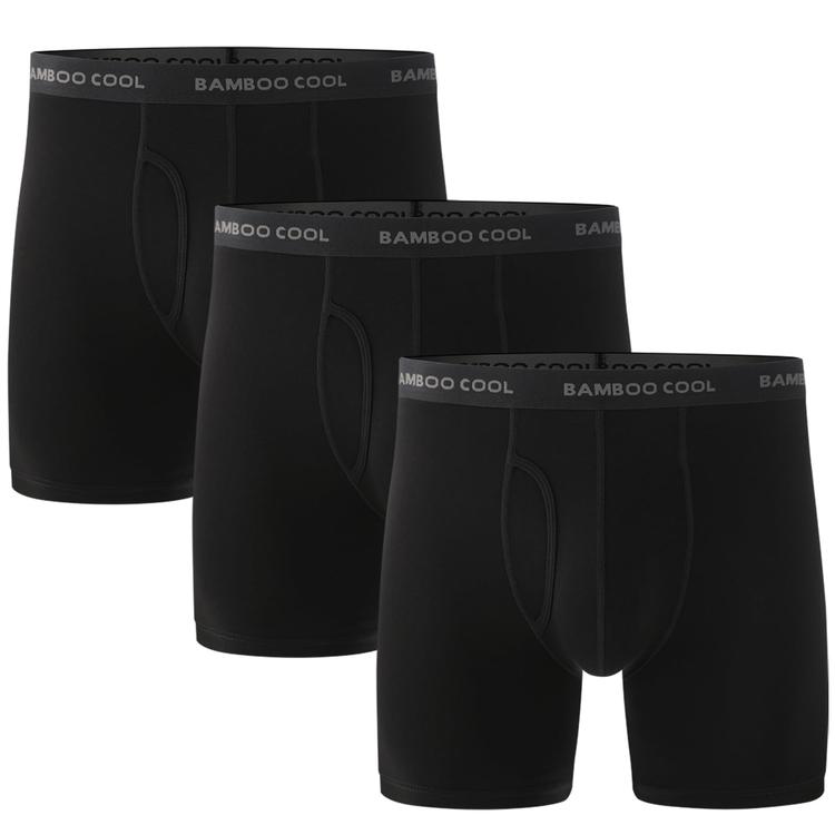 Men's Underwear Boxer Briefs Pack Viscose from Bamboo Soft Breathable Long  Underwear Boxer Briefs for Men