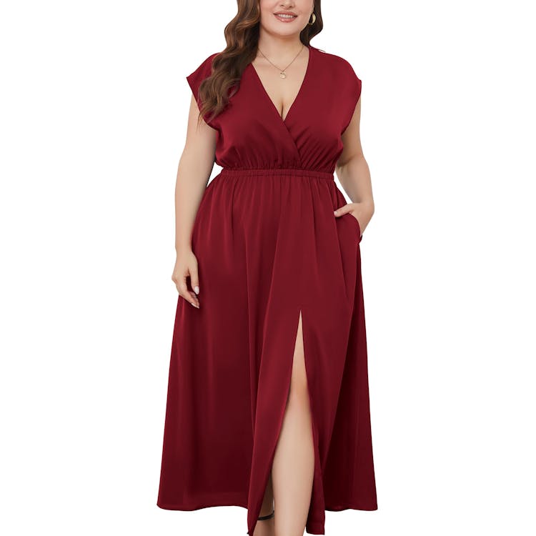 RIROW 2023 Plus Size Maxi Dress for Wedding Guest Cocktail Party